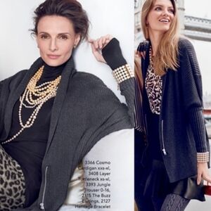 Cabi Cosmo oversized zip sweater gray size xxs